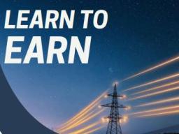 Learn to Earn event flyer with LES company logo and transmission tower. 