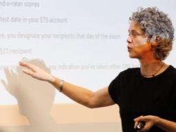 Person Presenting about LSAT