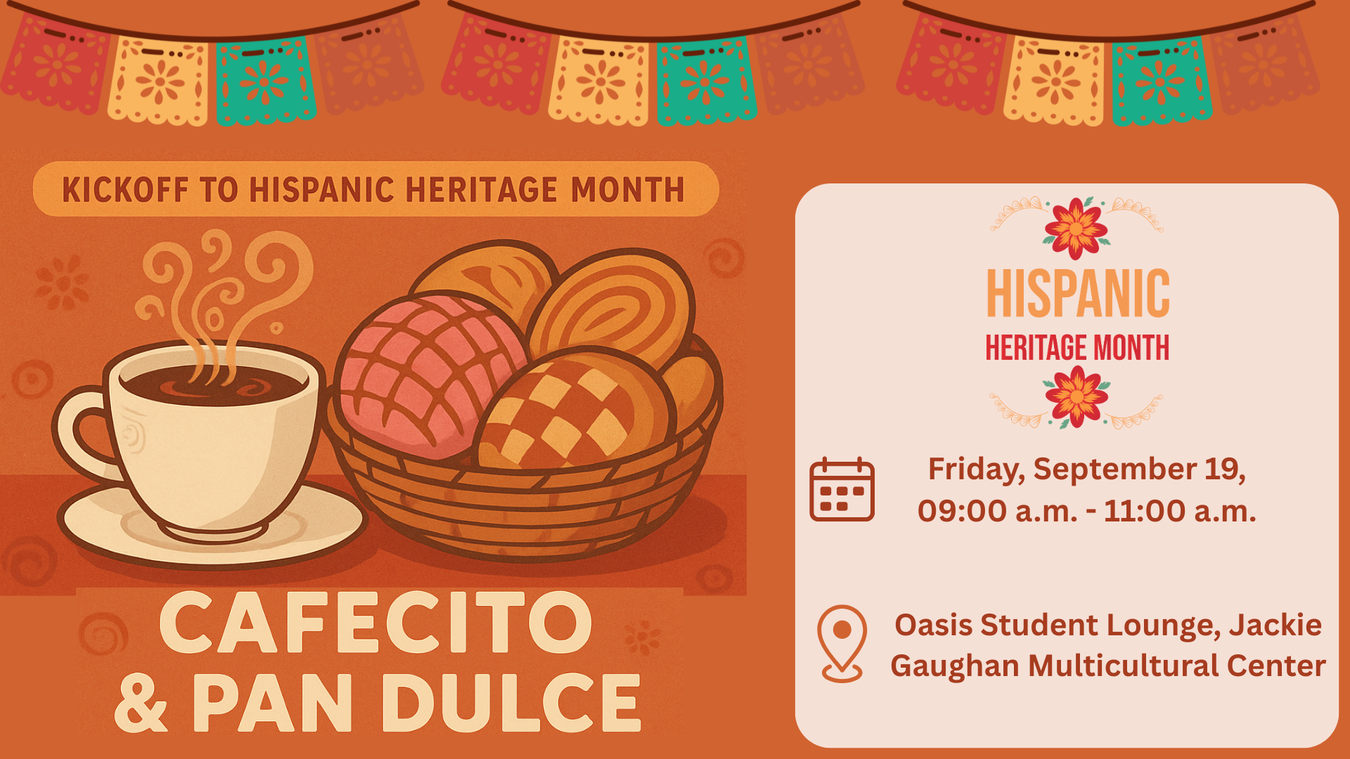 Cafecito & Pan Dulce event banner