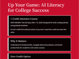 Up Your Game: AL Literacy for College Success flyer with the 1 vs 0 credit options and QR code registration.