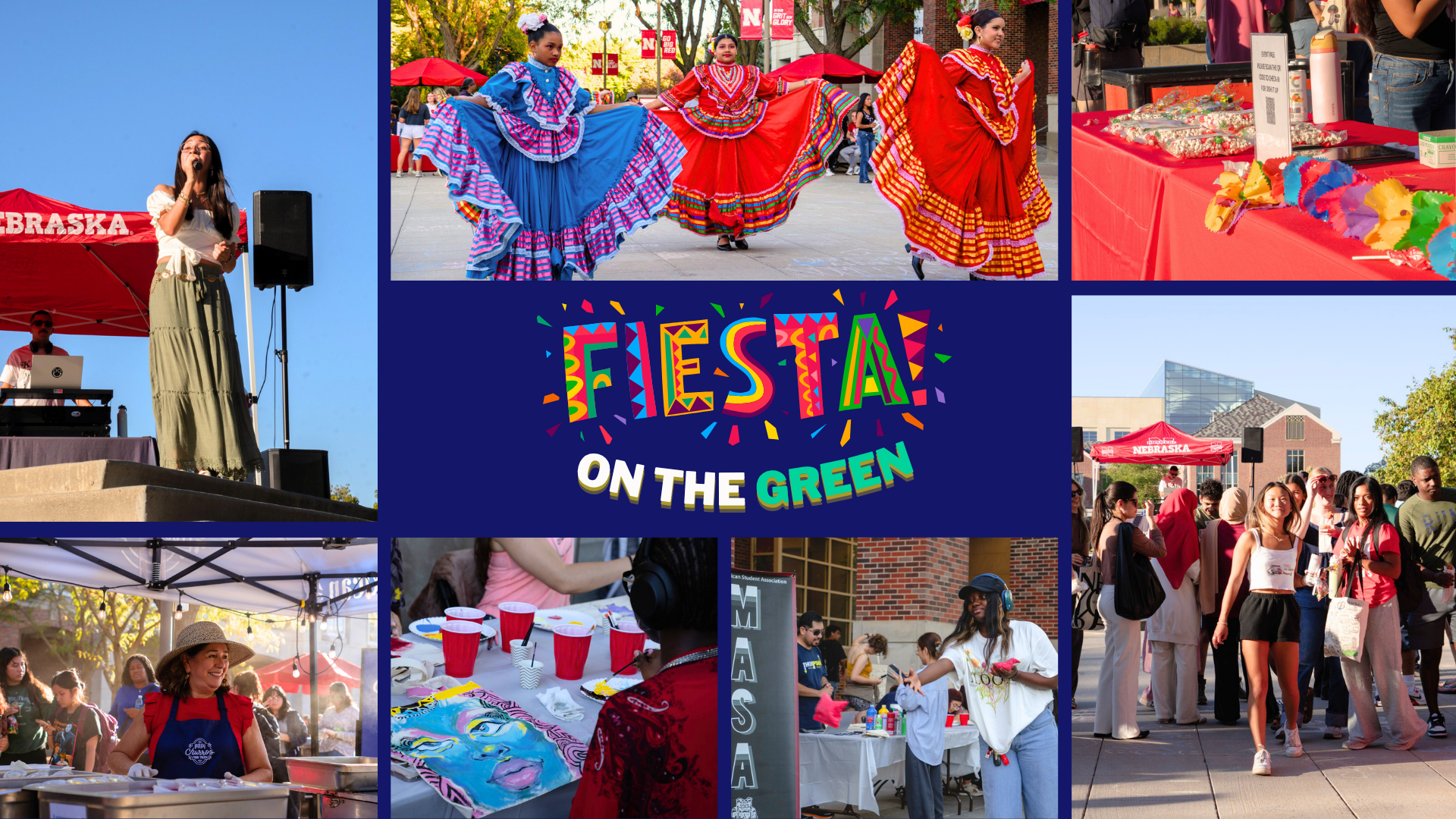 Photo collage showcasing highlights from the Fiesta On the Green Event