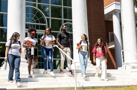 Students on steps of law college