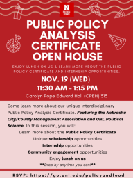 Public Policy Analysis Certificate Open House