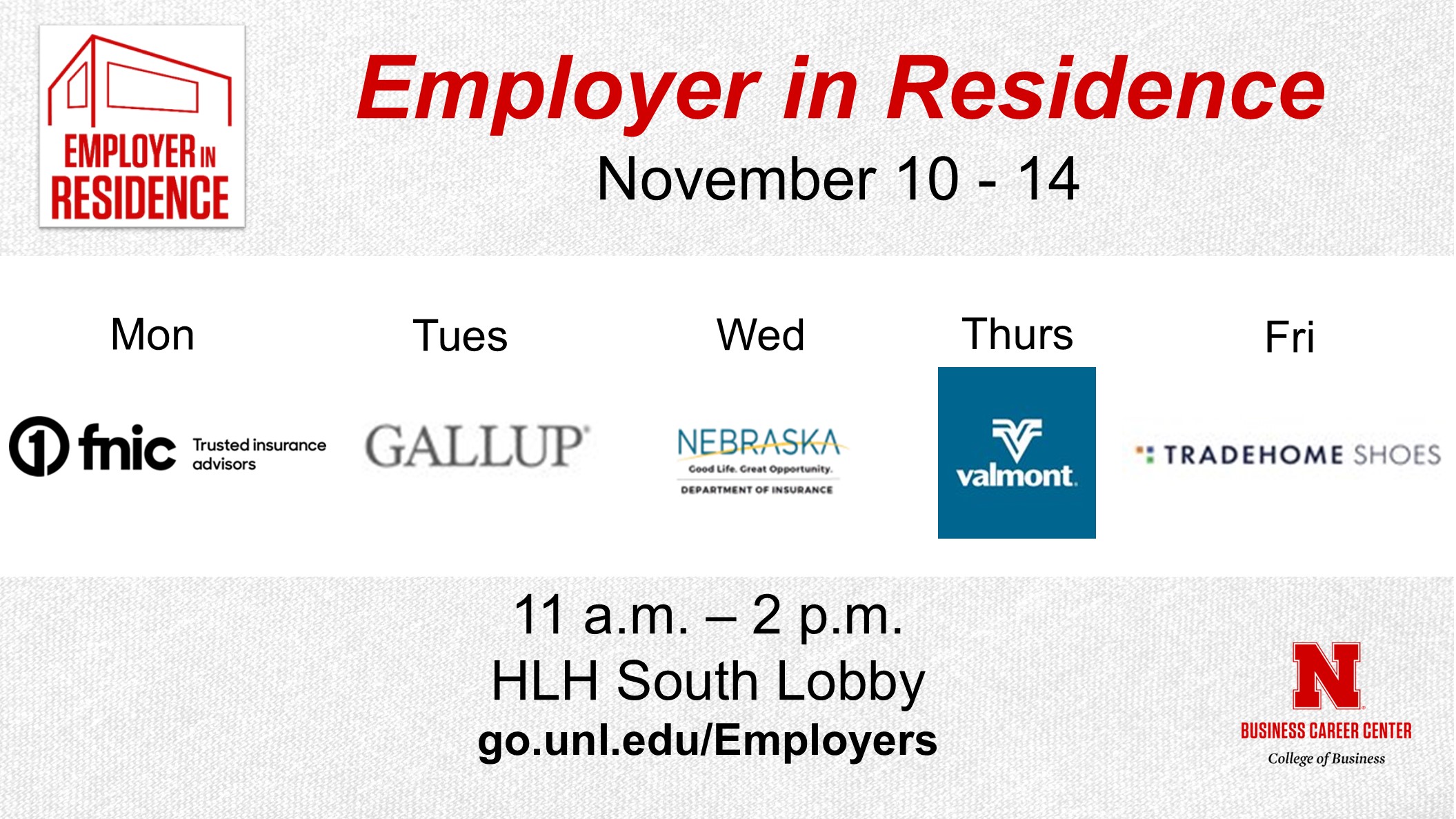 Check Out the Schedule for November 10 - 14