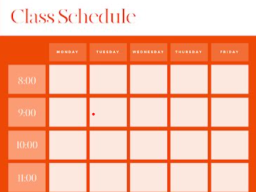 Blank class schedule