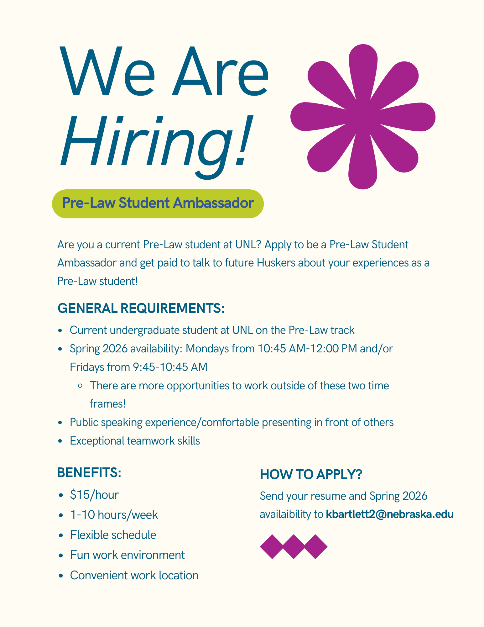 Flier with information about the job.