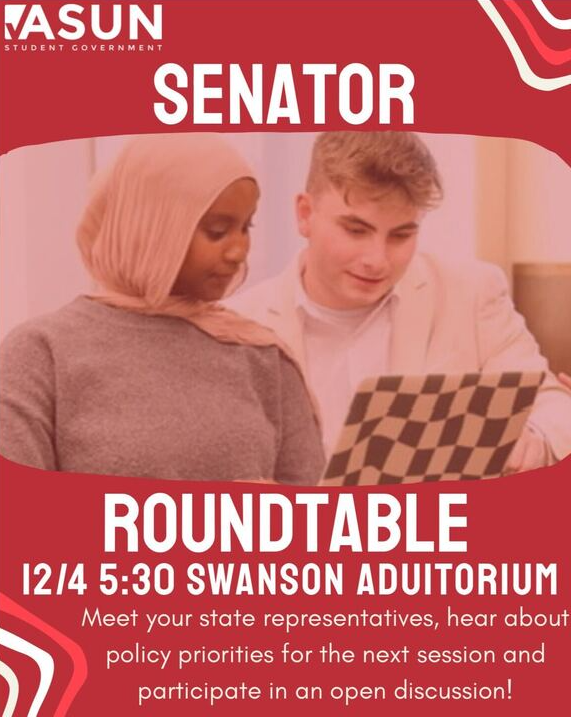 ASUN Senator Roundtable 12/4 5:30 Swanson Auditorium