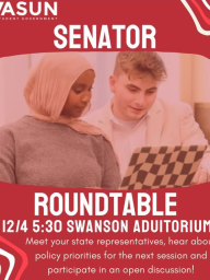 ASUN Senator Roundtable 12/4 5:30 Swanson Auditorium