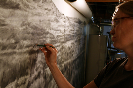 Catherine Meier at work in her studio.