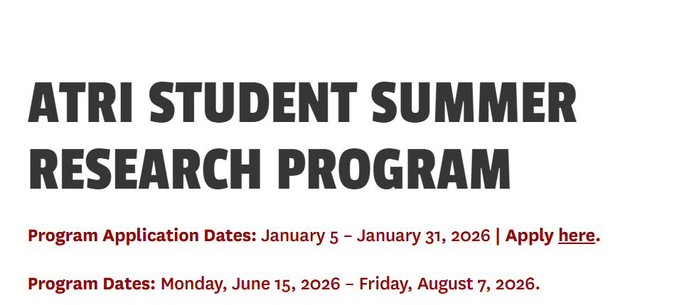 ATRI Summer Research Program Information