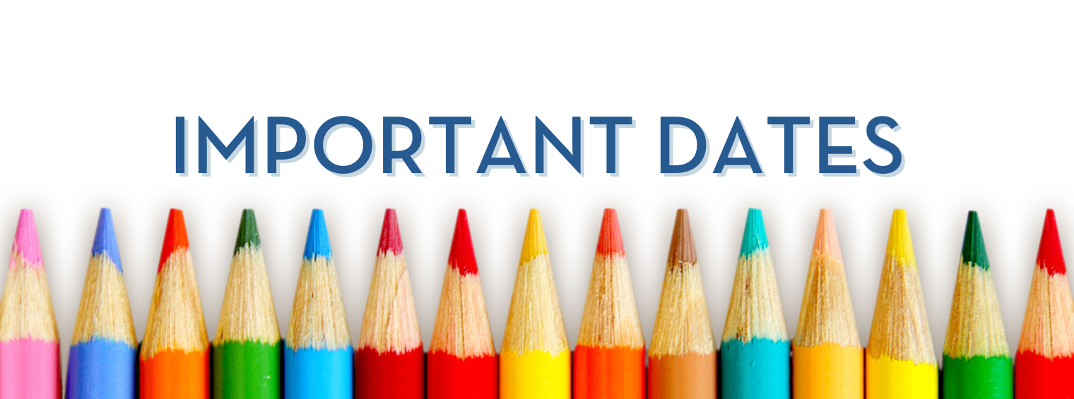 Colored Pencils under the words "Important Dates"