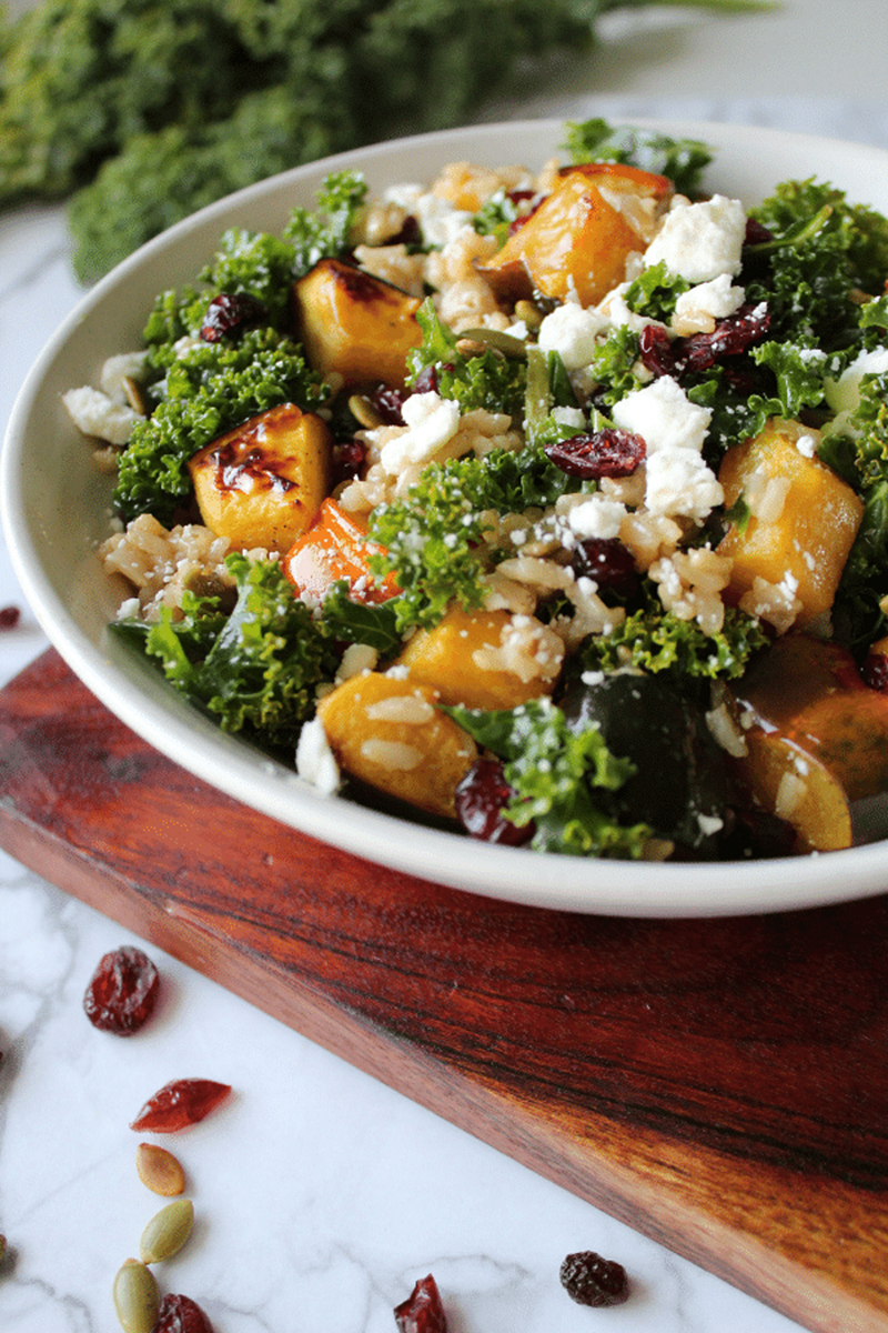 Acorn squash, cranberry & kale salad (photo by Marusa Jonas, Nutrition Education Program)