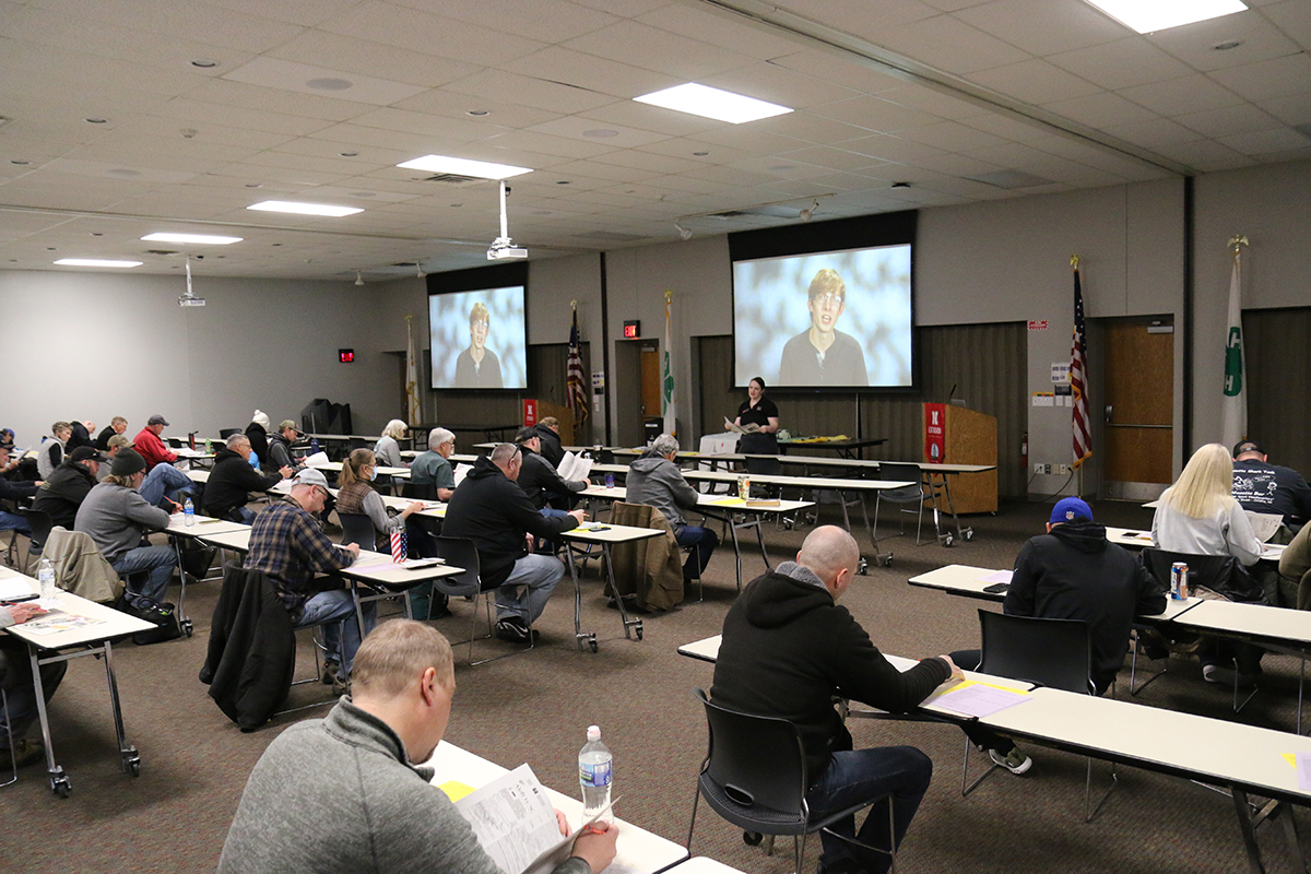 Extension Educator Kait Chapman presenting at a Commercial/Noncommercial Pesticide Applicator Training