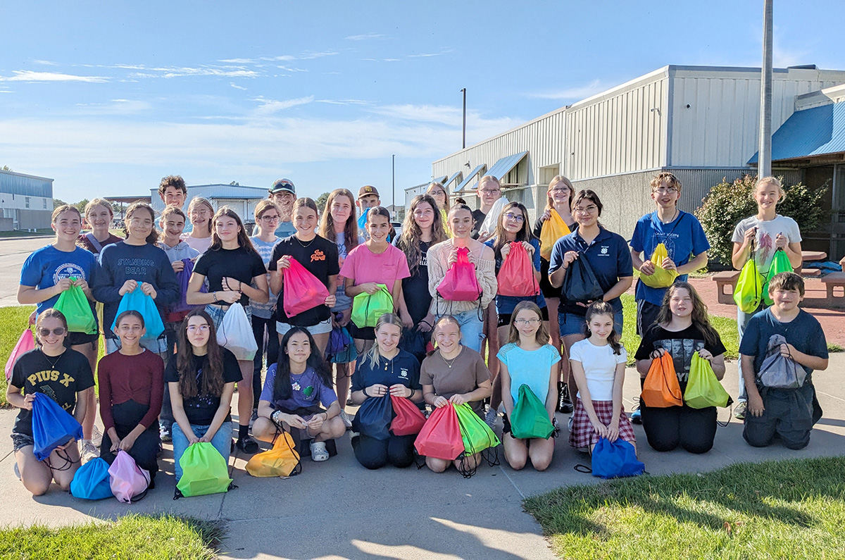 At the October 4-H Teen Council club meeting, members compiled comfort kits to donate to the BraveBe Child Advocacy Center. Not all Teen Council members are pictured.