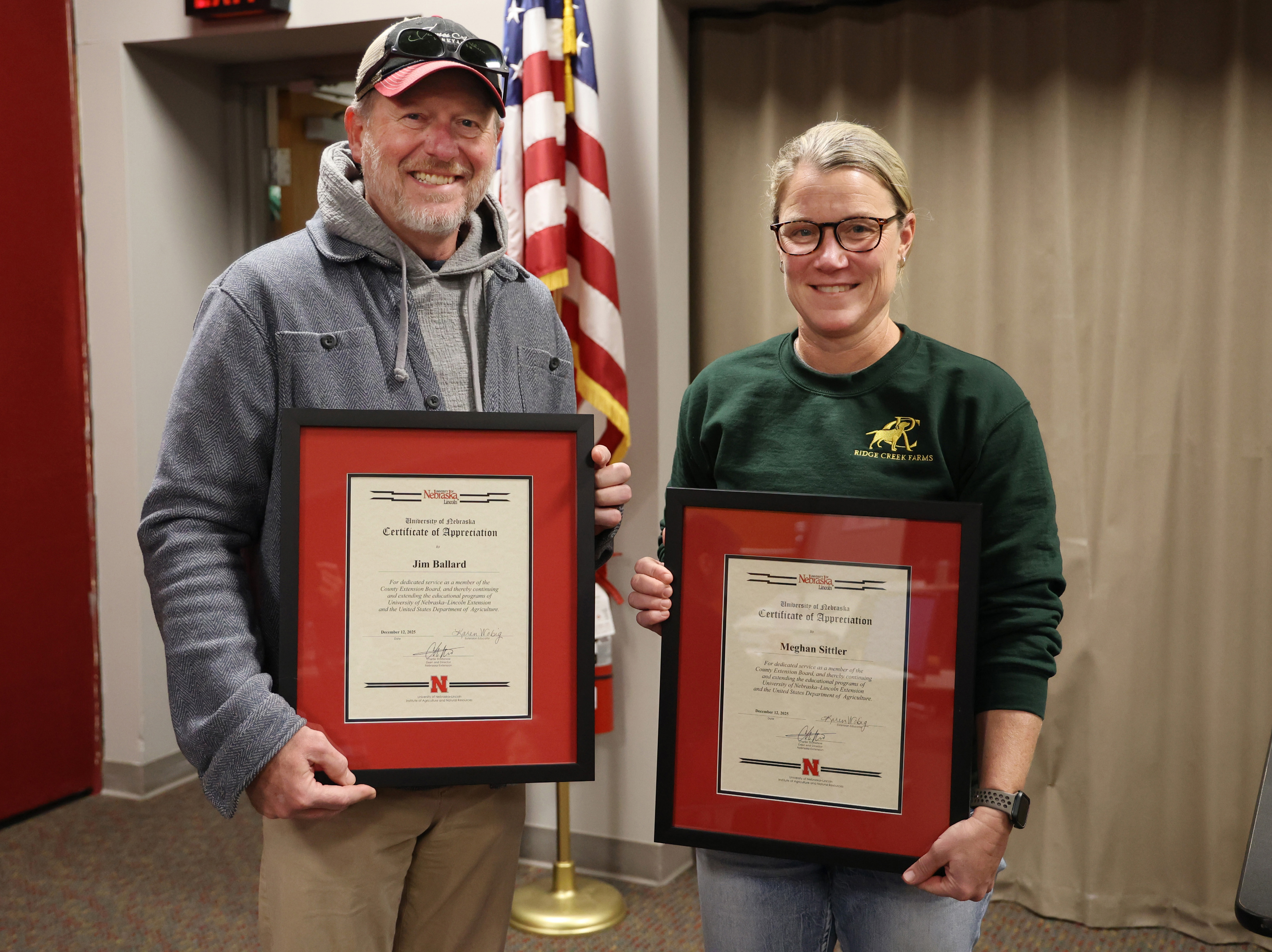 (L&ndash;R) Jim Ballard and Meghan Sittler
