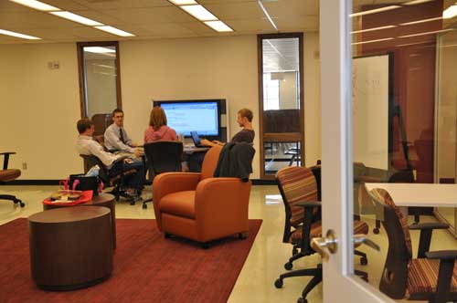upgraded study area in UNL Engineering Library