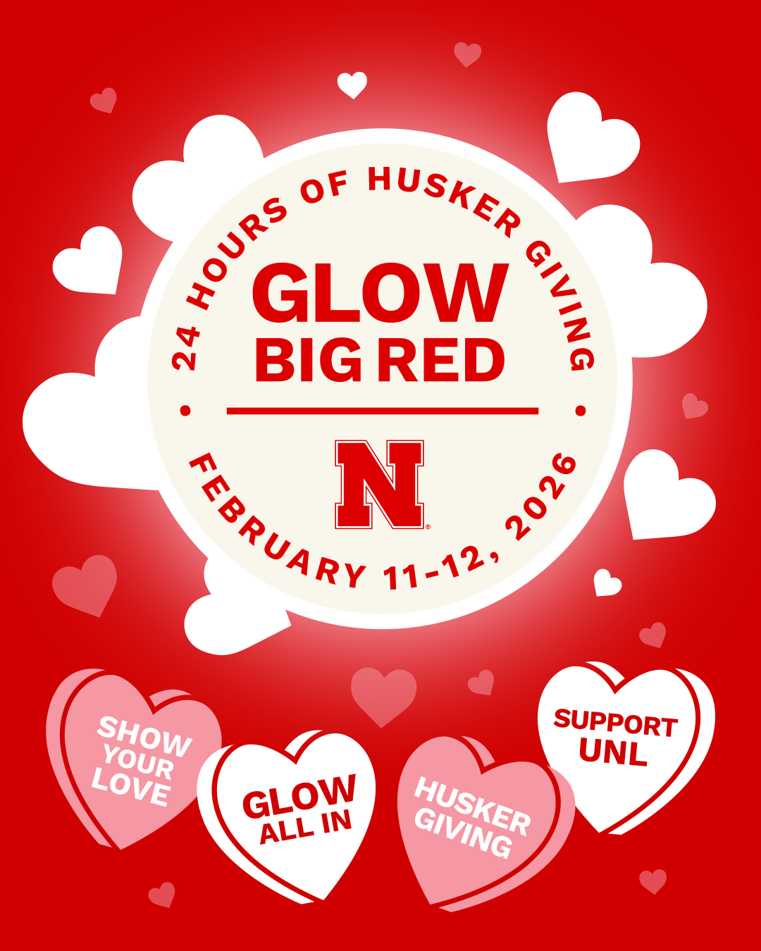 Feb 11 - 12, 2026 is Glow Big Red 24 Hours of Husker Giving!