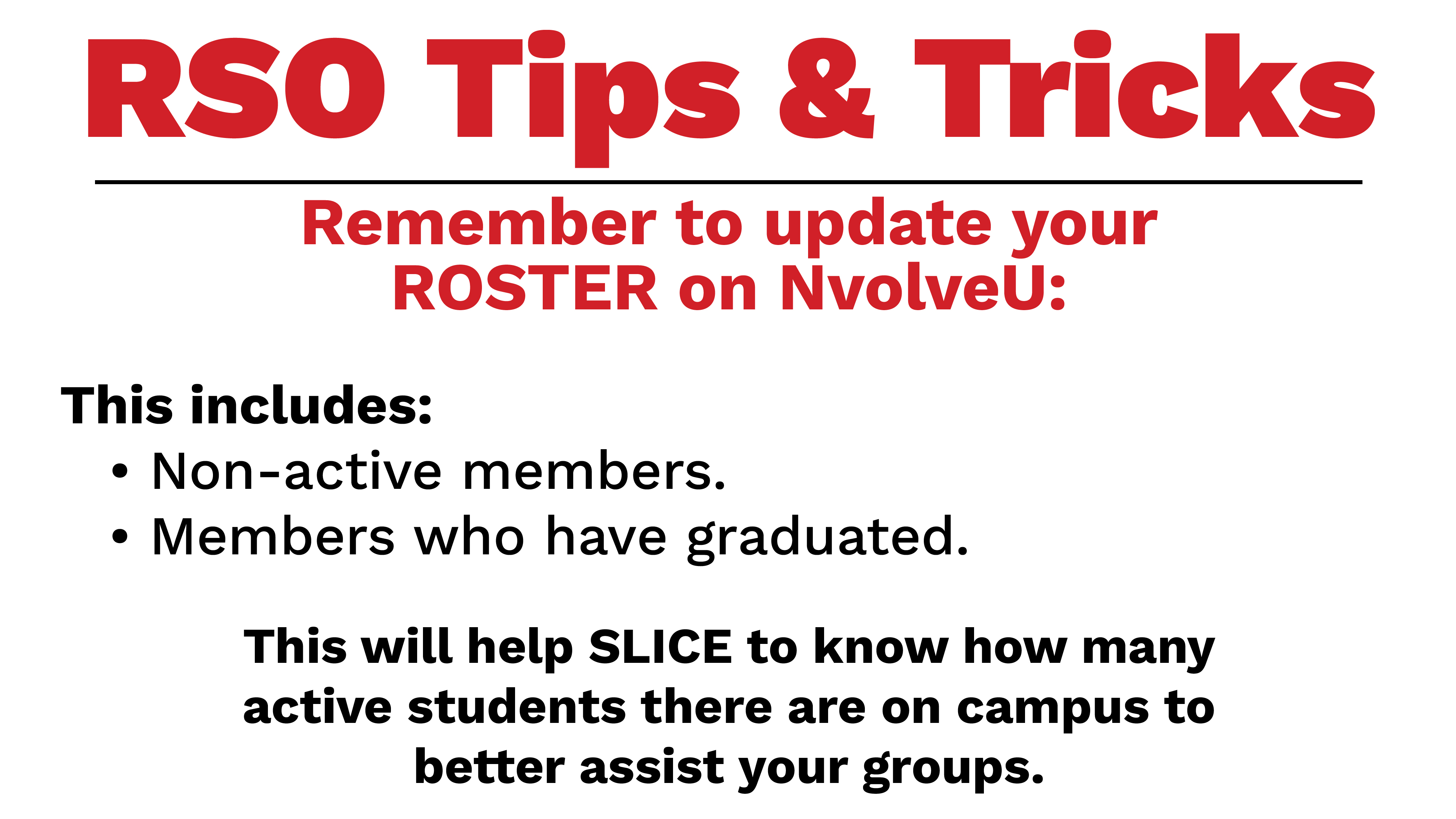 Update your Roster on NvolveU
