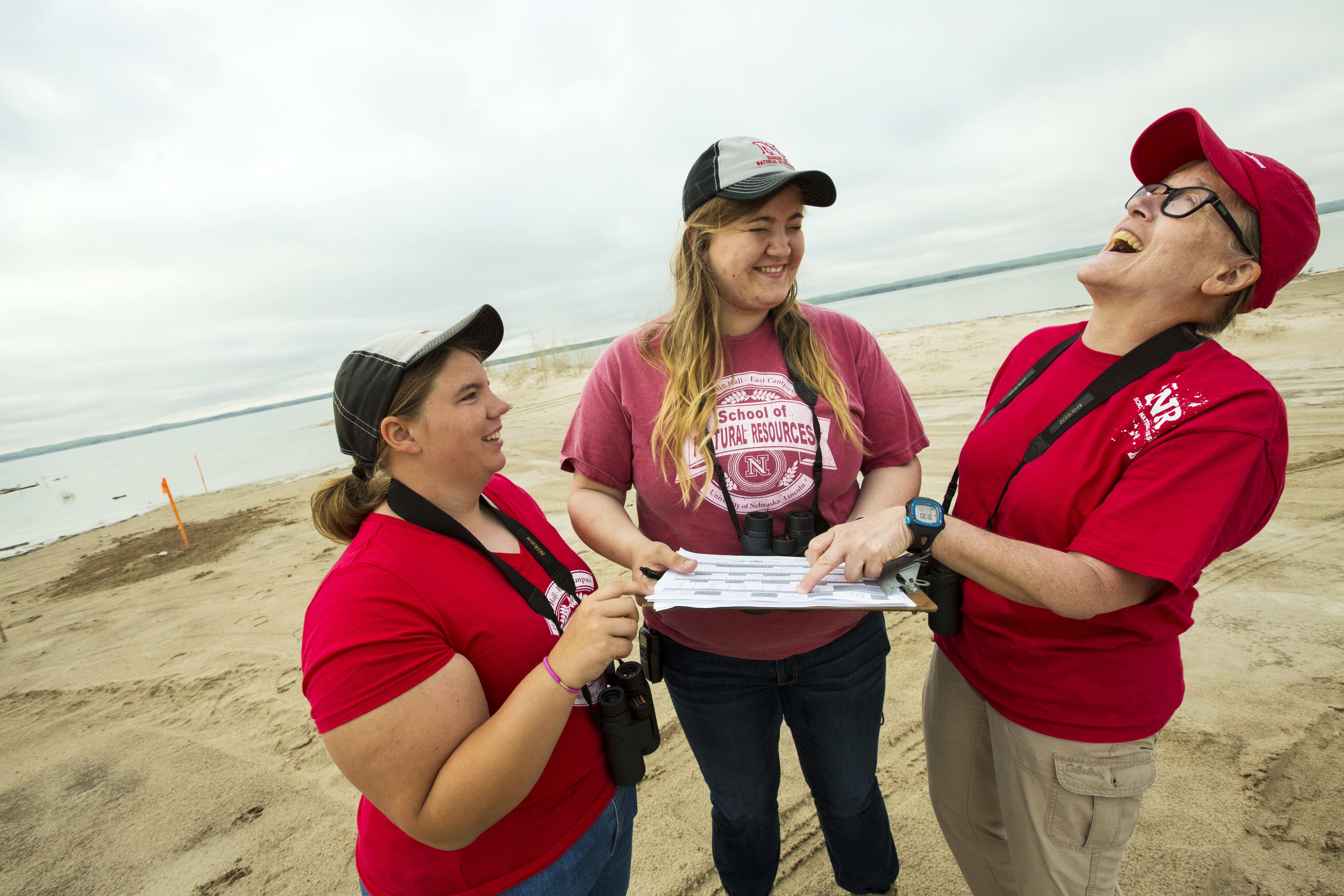 Mary Bomberger Brown (Right) with students at Cedar Point Biological Station