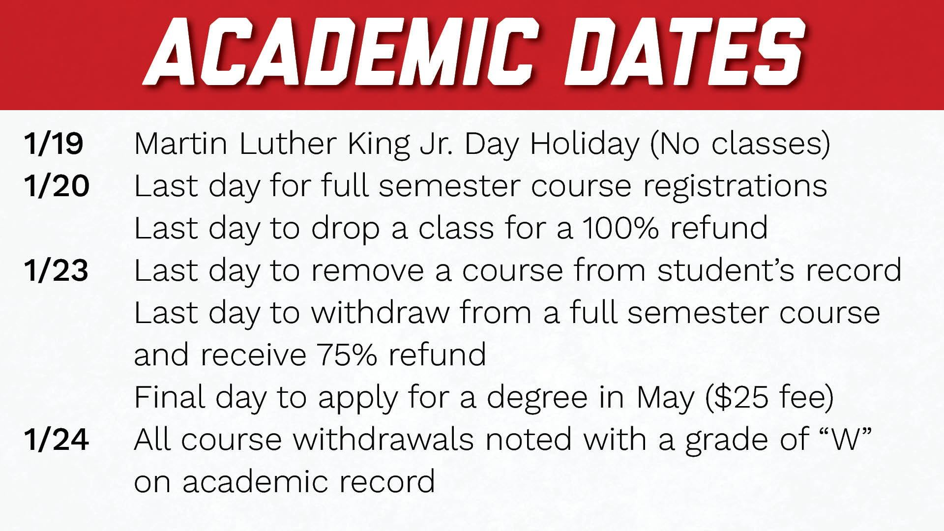 Academic Calendar