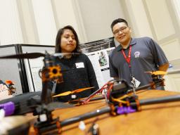 Undergraduate researchers presenting their work with the NIMBUS Lab at Student Research Days.