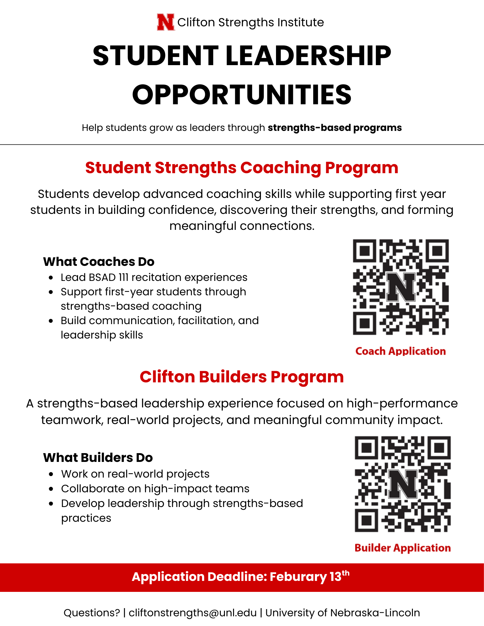 Flyer with QR Codes and detailed Information