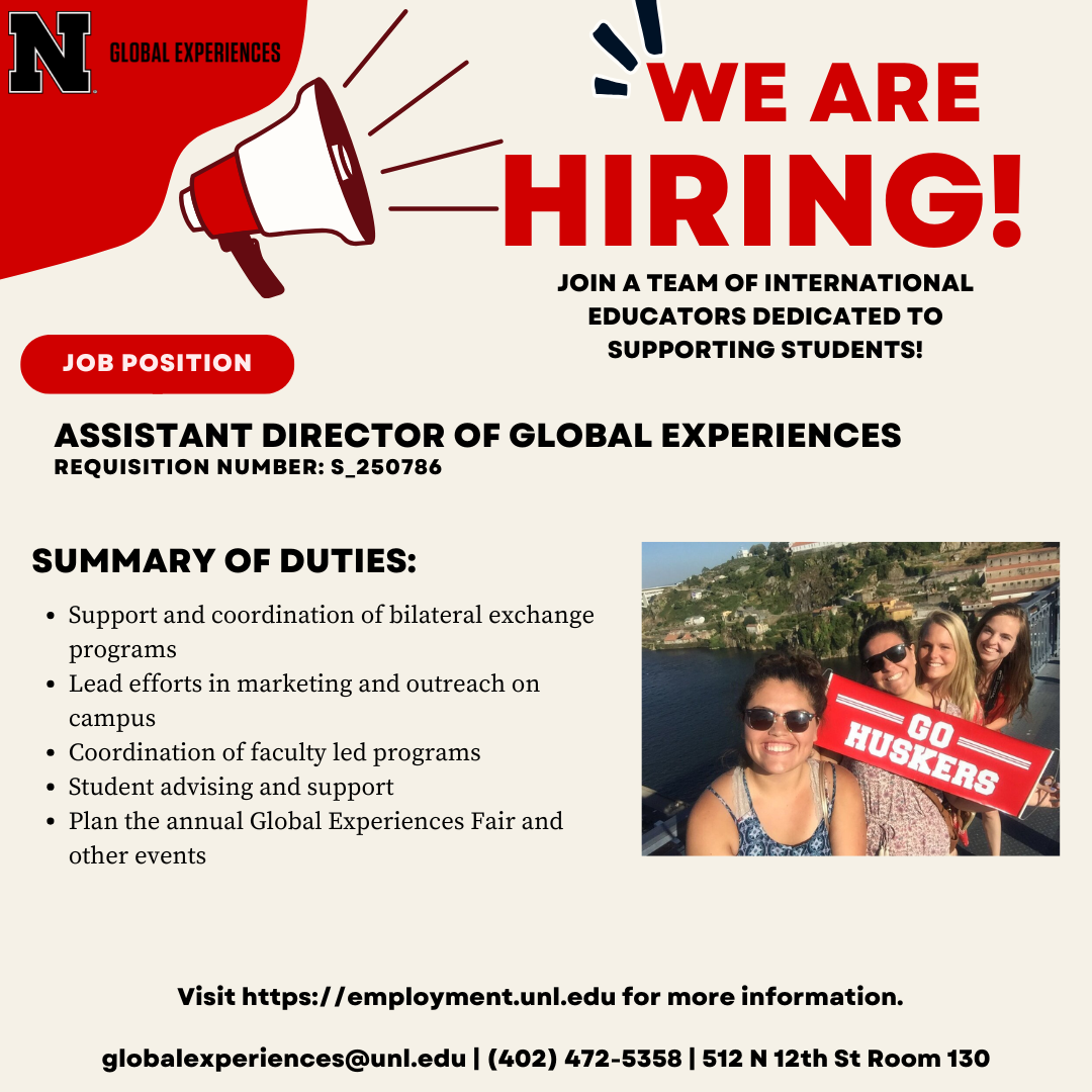 Announcement Flyer with more information about the job opportunity