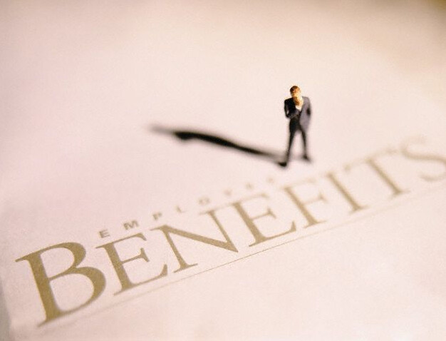 Image of an individual and the words Employee Benefits