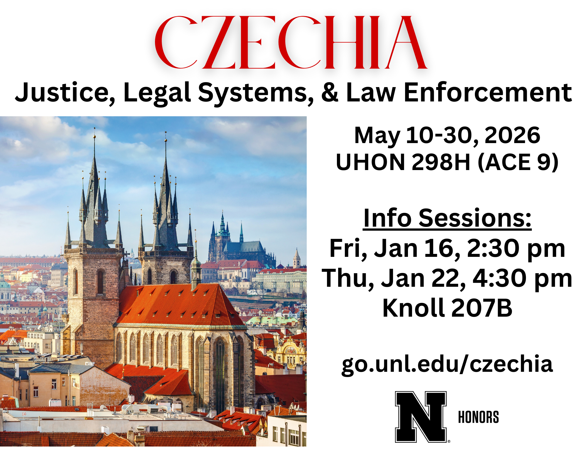 Czechia - Justice, Legal Systems, & Law Enforcement; May 10-30, 2026 UHON287H (ACE 9)