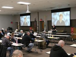 Extension Educator Kait Chapman presenting at a Commercial/Noncommercial Pesticide Applicator Training