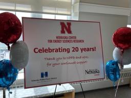 Display at anniversary luncheon.