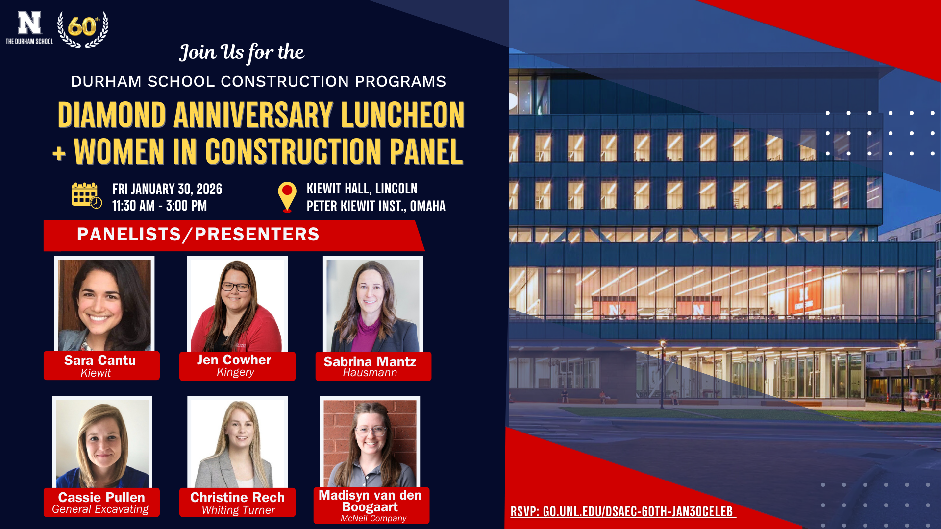 The Durham School Construction Programs&rsquo; 60th Anniversary Lunceon and Women in Construction Panel will be held Friday, Jan. 30.