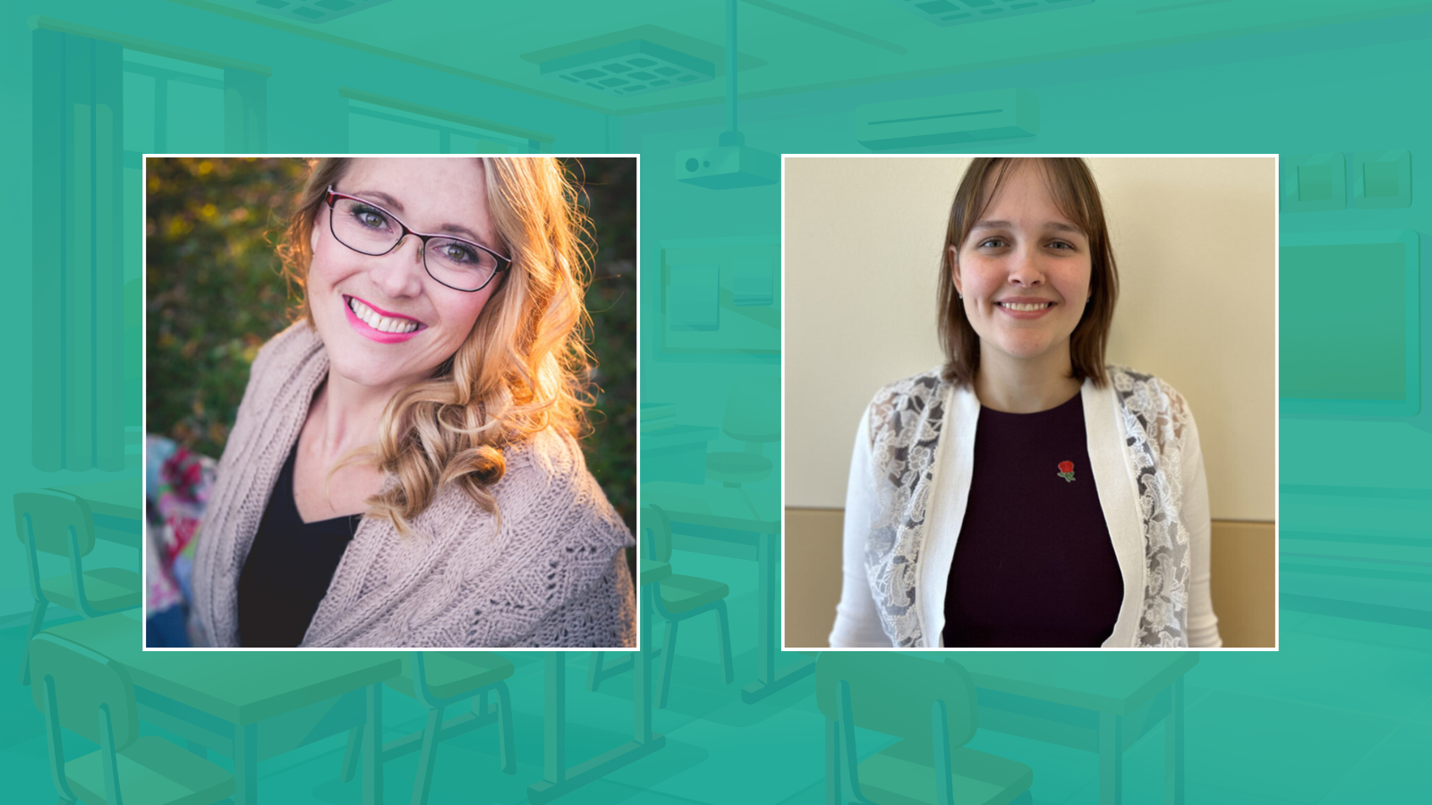 Alison Klein (left), Kearney High School science teacher and department chair, and Kathryn Miller-Krivanek, Bryan High School science teacher