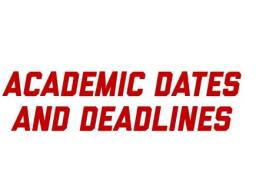 Academic Dates and Deadlines image