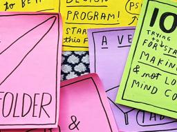 Kate Bingaham-Burt&rsquo;s &ldquo;10 Favorite Tools for Staying Human, Making Stuff and Not Losing My Mind Completely,&rdquo; Google slide, 2025, ink on Post-It notes. 