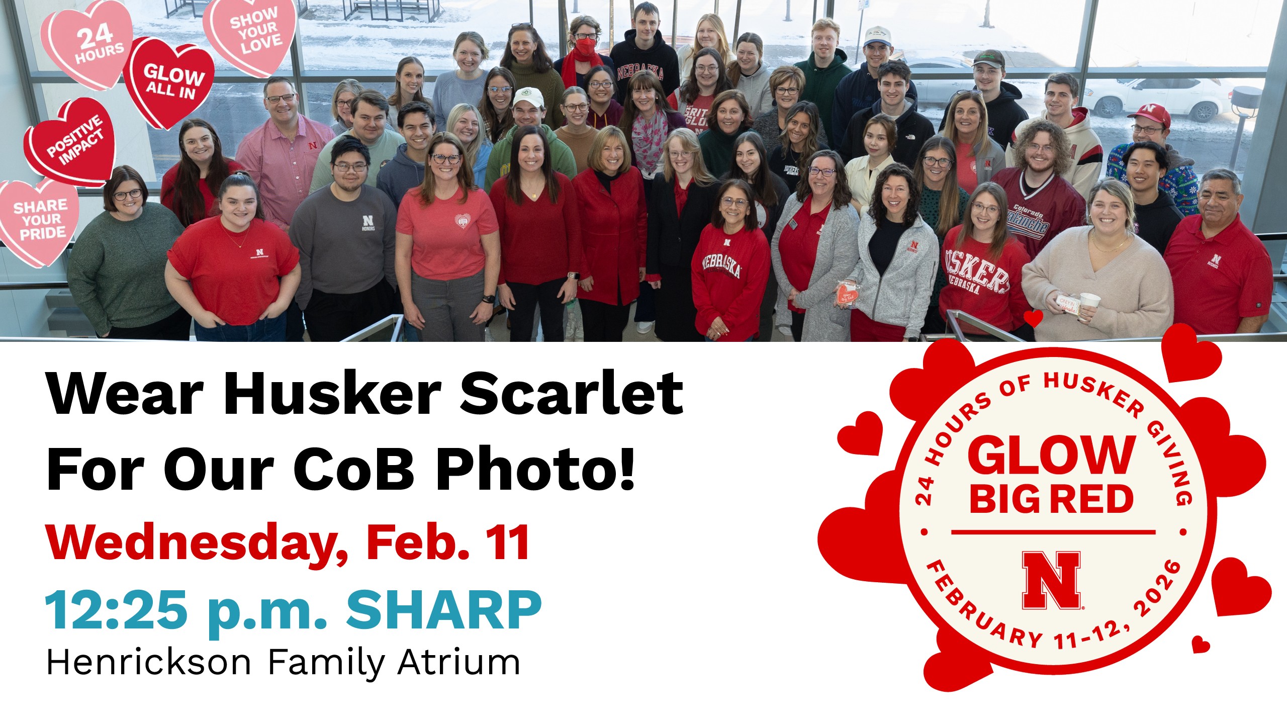 Wear Husker Scarlet for our CoB Photo! 
