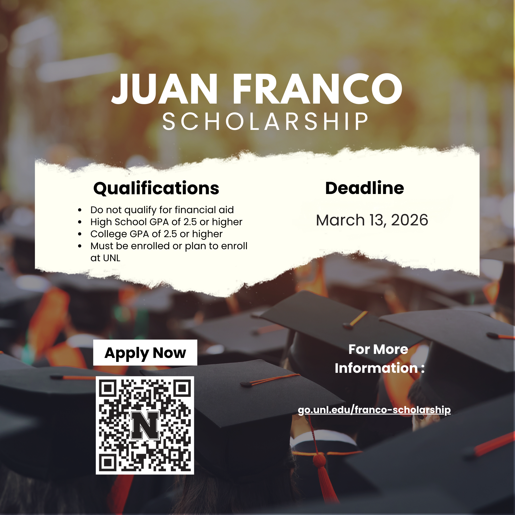 Juan Franco Scholarship qualifications and deadline