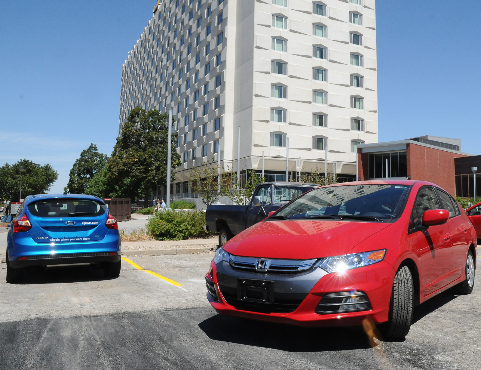 Two of the four Zipcars are located at 17th and Vine streets, south of Abel Hall.