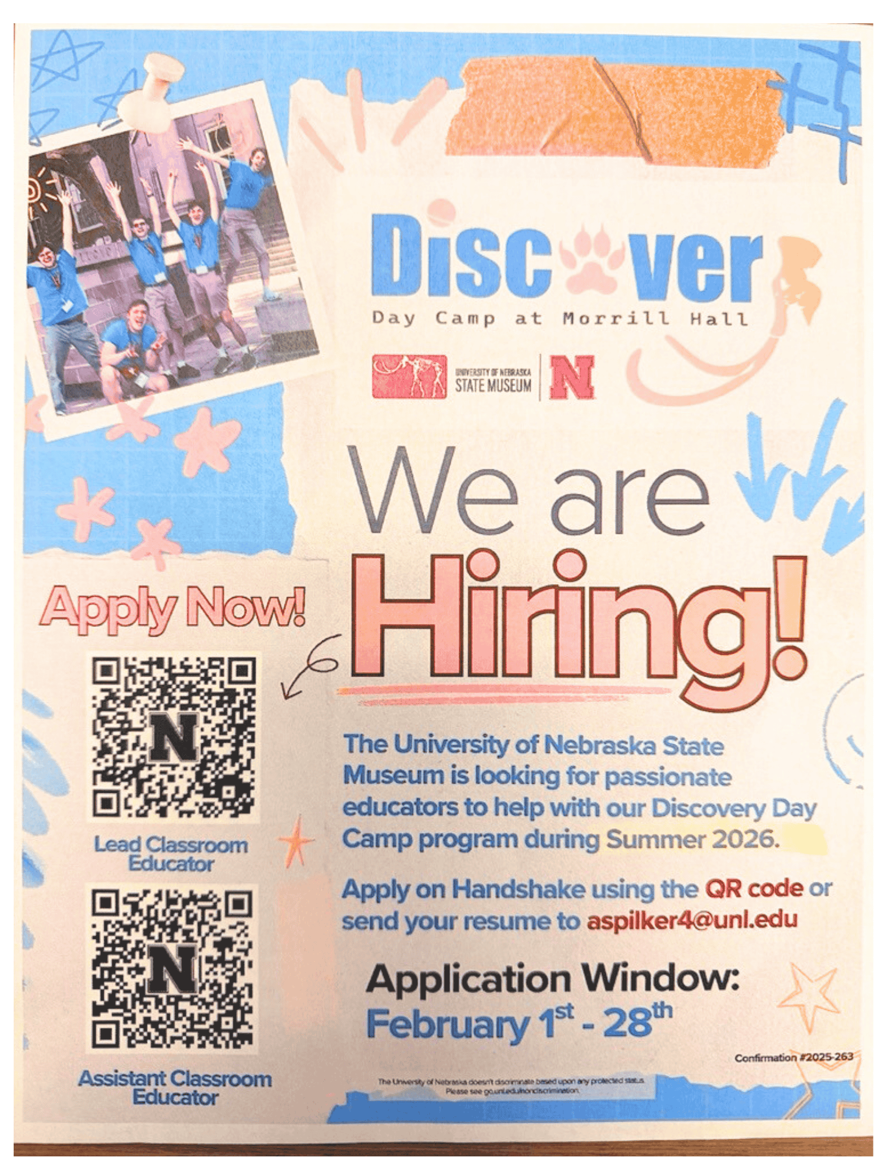 Announcement poster with details