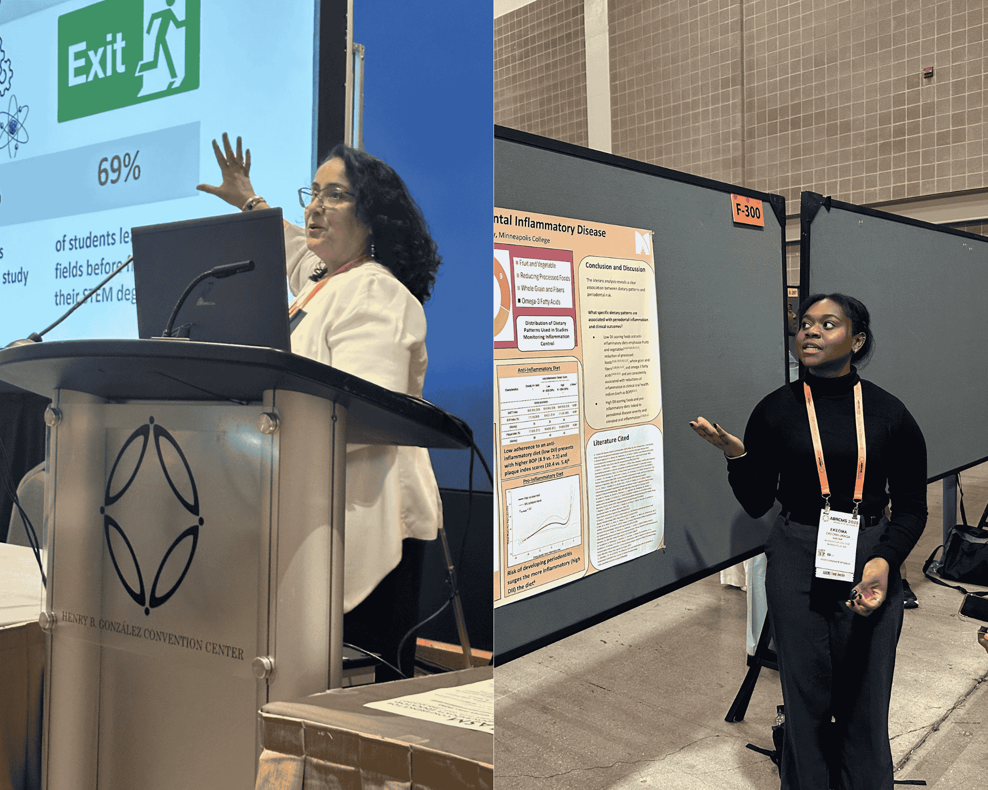 Dr. Renu Kumar, Biology Faculty and Director of the NSF STEM Grant Programs, Minneapolis College & Ekeoma Ukaga, student researcher, Minneapolis College