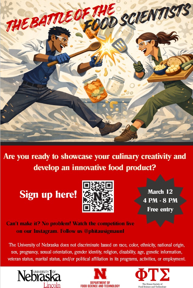 The Battle of the Food Scientists March 12th 4pm to 8pm