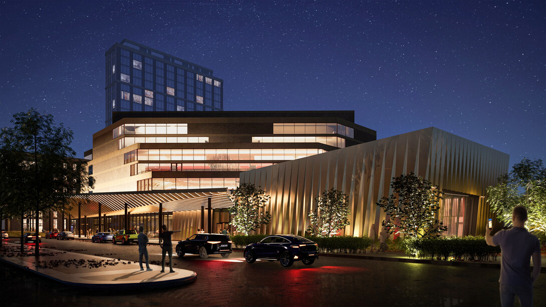 A rendering of the "Building the Future" project shows an expanded and renovated Lied Center for Performing Arts. Photo courtesy of the Lied Center. 