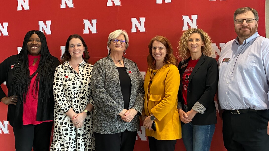 Interim Chancellor Katherine Ankerson with members of the University of Nebraska-Lincoln Staff Senate.