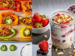 (L&ndash;R) Bell Pepper Nachos and Berry Good Overnight Oatmeal