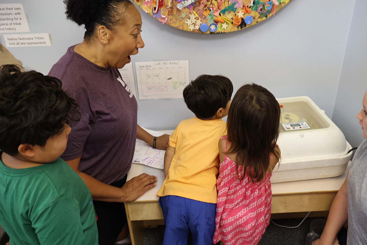 Ruth Staples Child Development Lab at the University of Nebraska participating in Look Who's Hatching