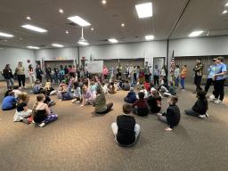 Introductions at 4-H Teen Council's overnight Lock-In for 4th and 5th graders.