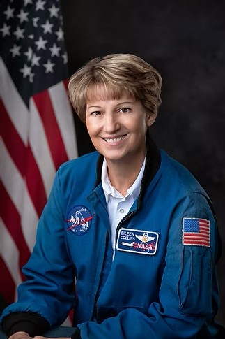Eileen Collins come to Omaha to speak with local students (Image source: NASA Nebraska Space Grant)