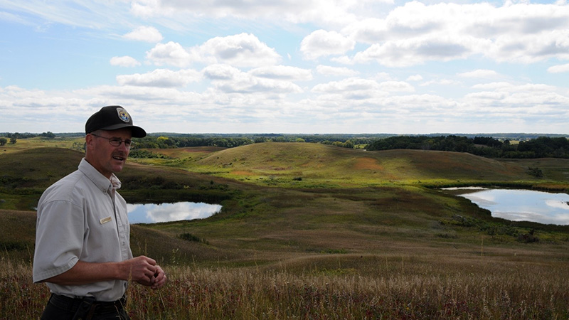 While serving as the project leader at the Litchfield Wetland Management District in Minnesota in 2017, Scott Glup works with the U.S. Fish and Wildlife Service to purchase, restore and manage land.