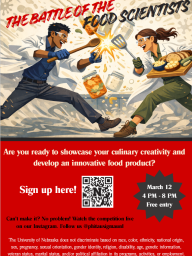 The Battle of the Food Scientists March 12th 4pm to 8pm