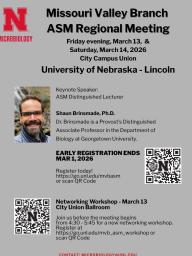 Registration & Abstract Submission Open thru Feb 1, 26. Dr. Shaun Brinsmade, ASM Distinguished Lecturer to present.